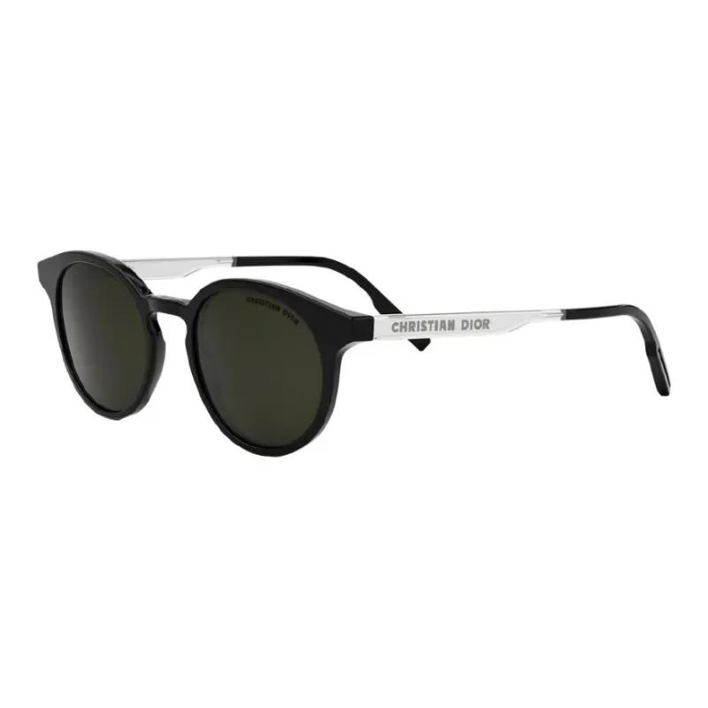 DIOR Acetate Metal Round Sunglasses Men's Black-0