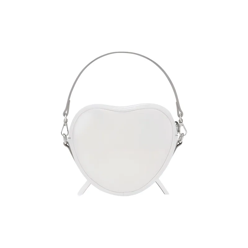 FIND KAPOOR Vegan Leather Heart Shaped Crossbody Bag Handbag Mini Women's White-3