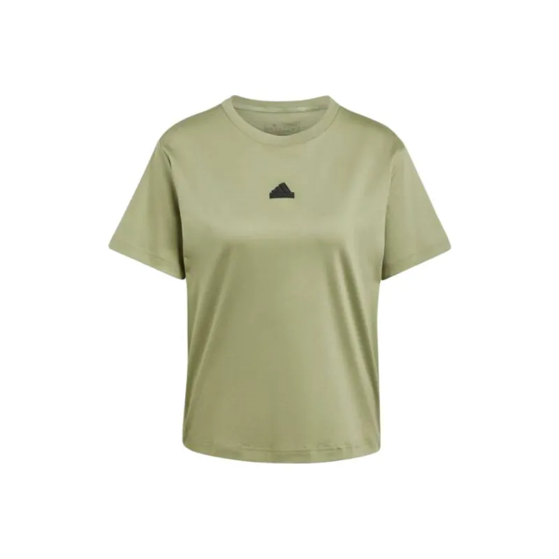 Adidas Women's Signature Graphic Print T Shirt Tent Green-0