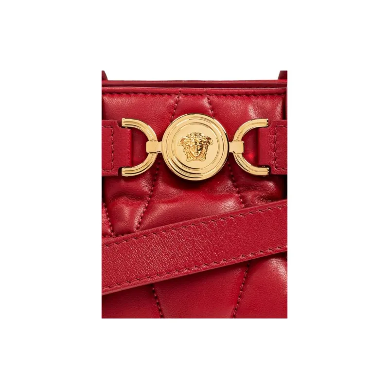 FANSIZHE Medusa '95 Genuine Leather Shoulder Bag, Crossbody Bag, Handbag Women's Red-3