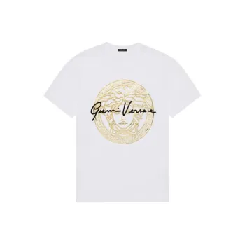 VERSACE Gv Signature Medusa T Shirt 'White/Gold/Black'