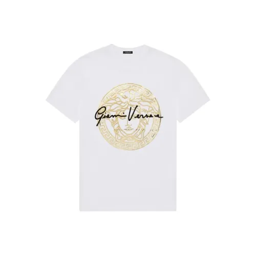 VERSACE Gv Signature Medusa T Shirt 'White/Gold/Black'