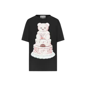 MOSCHINO Drop Shoulder Sleeve T Shirt Women's Black