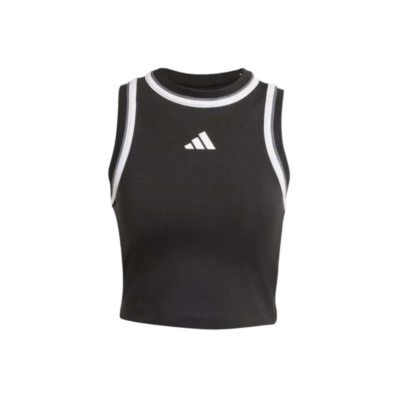 Adidas Free Shipping With AdiClub Essentials Color Pop Cotton Crop Tank Top-0