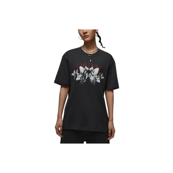 Jordan Drop Shoulder Sleeve T Shirt Women's Gray Black