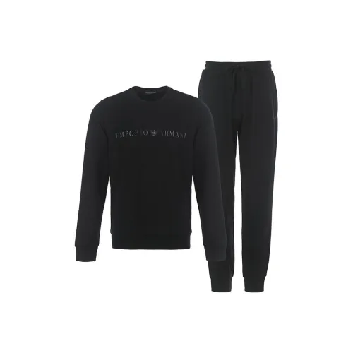 EMPORIO ARMANI FW23 Sweatshirt Set Men's Black
