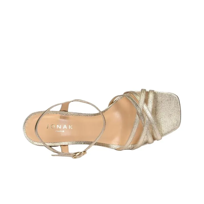 JONAK Victorine One Strap Sandals 7cm Women's Gold-6