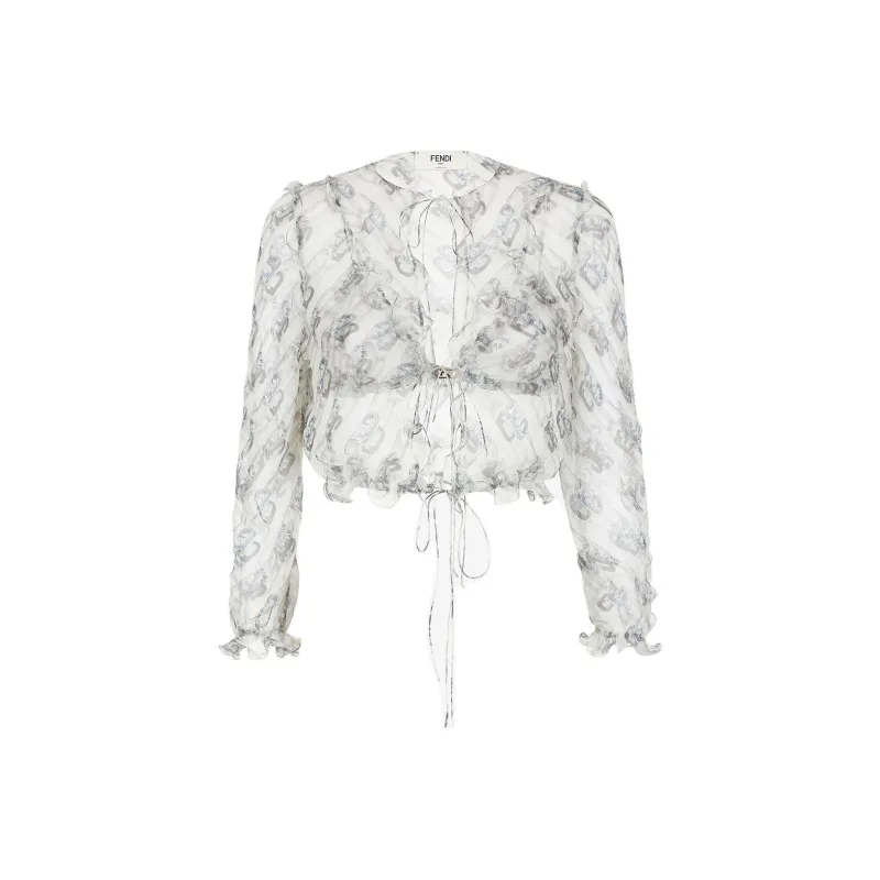 FENDI Crop Tops Women's White-0