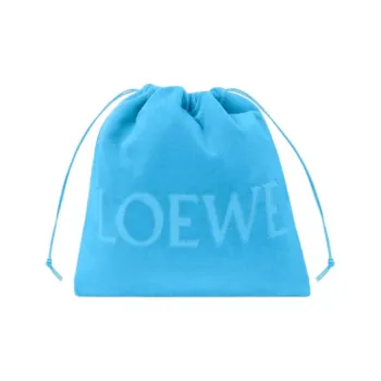 LOEWE Cotton Clutch Medium Size Women's Light Blue/Yellow