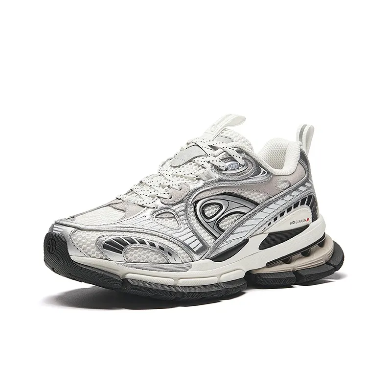 Anta Champion G01 Anti Slip And Wear Resistant Breathable Low Top Casual Shoes Women's White Silver-1