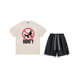 Apricot T-Shirt+Black Shorts[Clothing Sets]