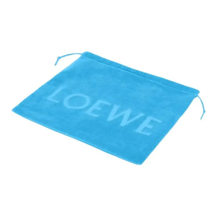 LOEWE Cotton Clutch Medium Size Women's Light Blue/Yellow-2