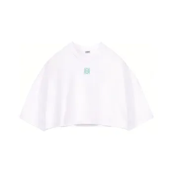 LOEWE SS22 Women's Anagram Cropped T Shirt White