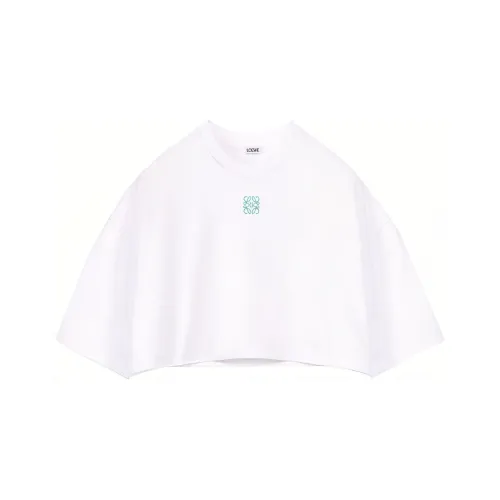 LOEWE SS22 Women's Anagram Cropped T Shirt White