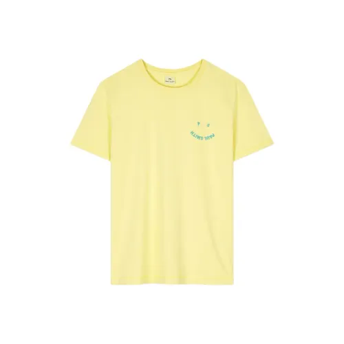 Paul Smith Faded Citrine Embroidered Happy Logo T Shirt