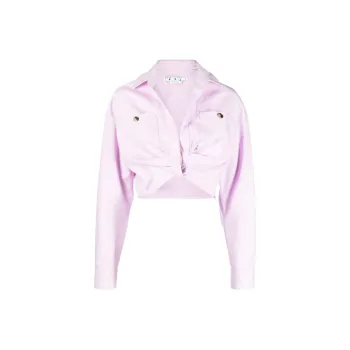 OFF-WHITE Long-Sleeved Cropped Top