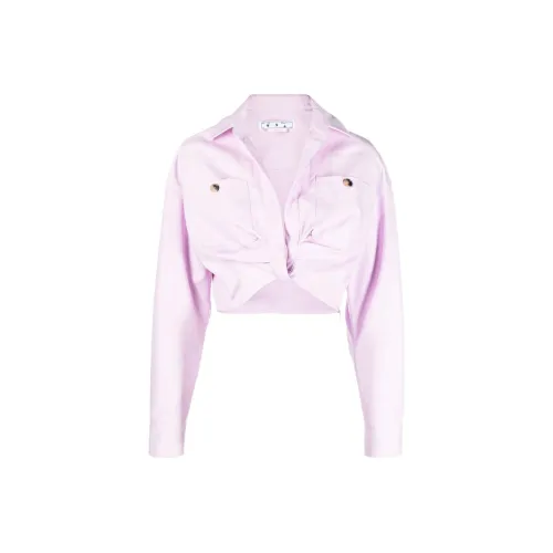 OFF WHITE Long Sleeved Cropped Top