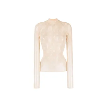 Marine Serre Second Skin Monogram Flocked Top