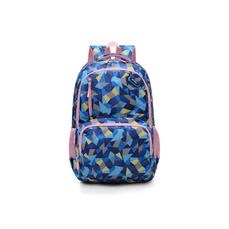 OURFUN Nylon Fabric Backpack Unisex Red/Purple/Blue Pink-2
