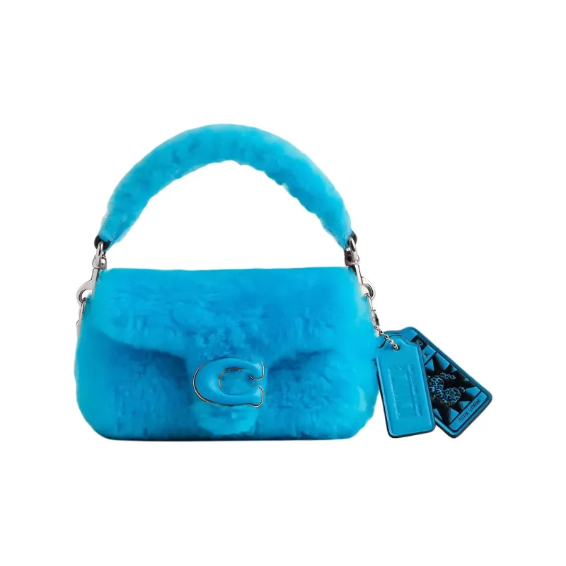 COACH LIL NAS Collaboration Shearling Crossbody One Shoulder Handbag Mini Women's Blue-0