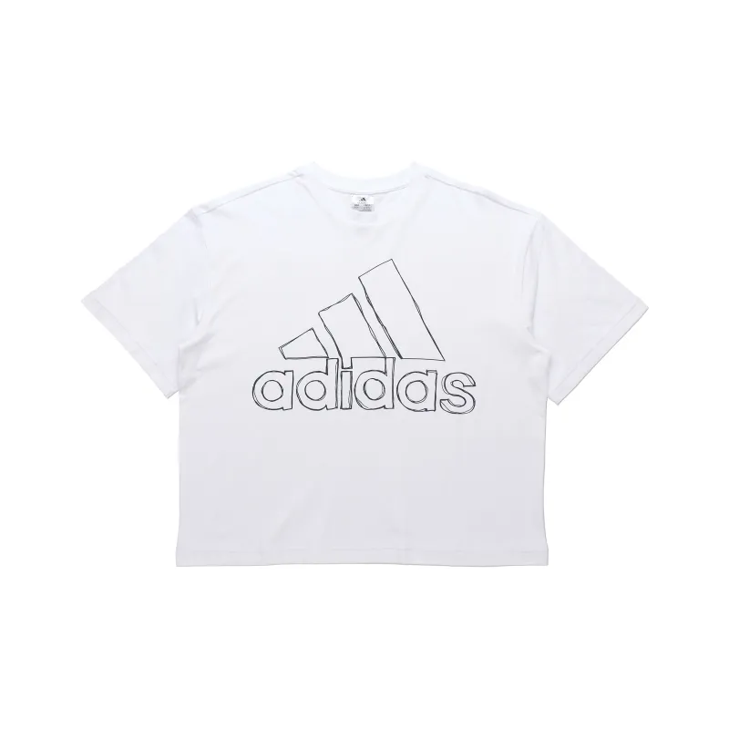 Adidas Set in Sleeve T Shirt Women's White-0