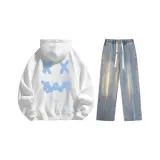 Clothing Sets (White Top+Vintage Blue Jeans)