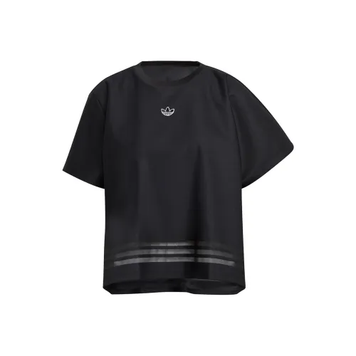 Adidas Originals Drop Shoulder Sleeve T Shirt Women
s Black