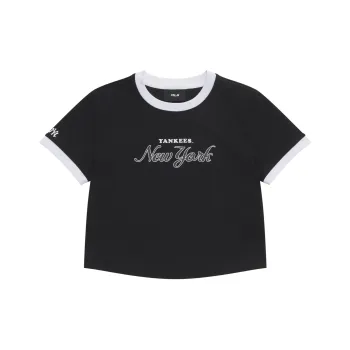 MLB Preppy Style Collection New York Yankees SS25 T Shirt Women's Black