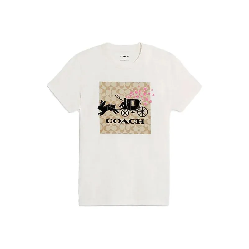 COACH T Shirts Women's White-0