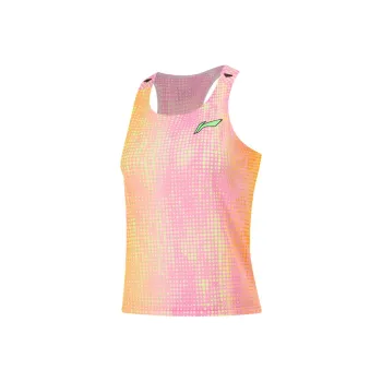 LiNing Running Collection Tank Top Women's Fluorescent Yellow Green Neon Pink Fluorescent Melon Orange Full Base Print