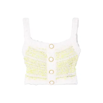 Balmain Hair Textured Tweed Cropped Top