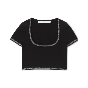 Alexander Wang Logo Detailed Crop Top