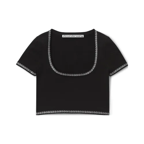Alexander Wang Logo Detailed Crop Top