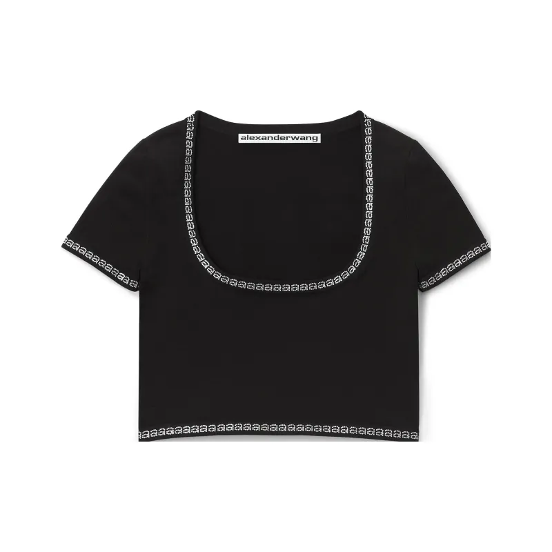 Alexander Wang Logo Detailed Crop Top-0