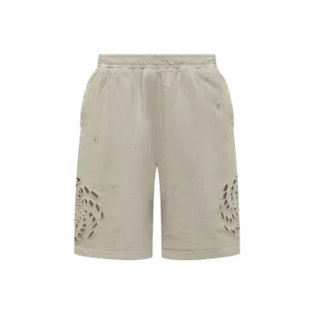 44 Label Group Trip Distressed Bermuda Shorts