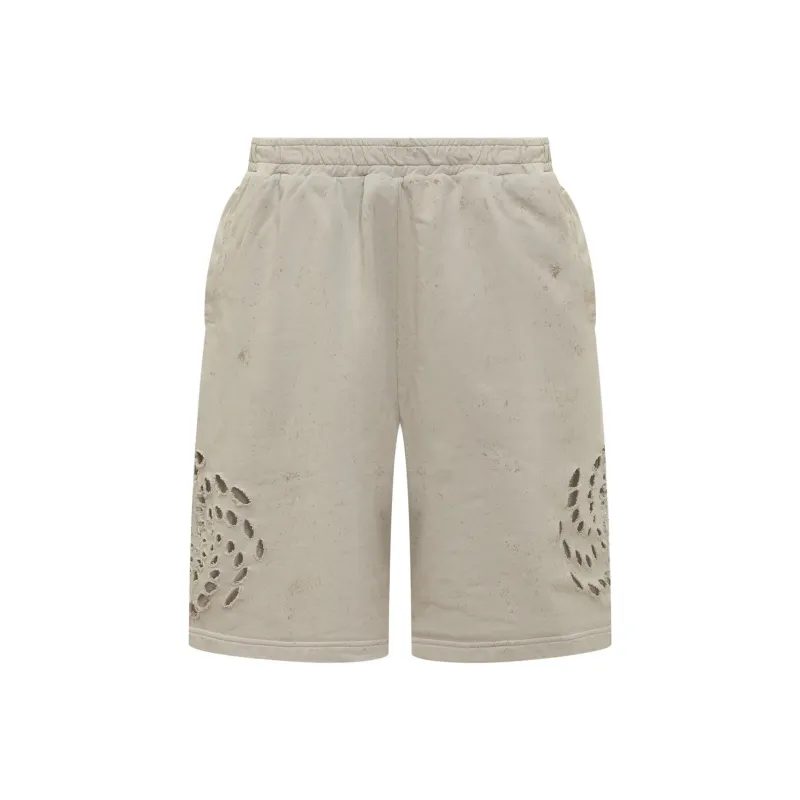 44 Label Group Trip Distressed Bermuda Shorts-0