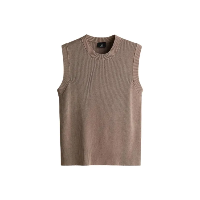 H&M Tank Tops Men Dark Beige-0