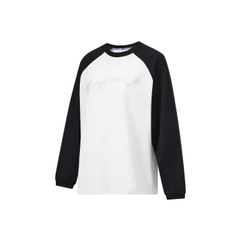 LiNing Fitness Series Raglan Sleeve Long Sleeved T Shirt Women's Ivory Black