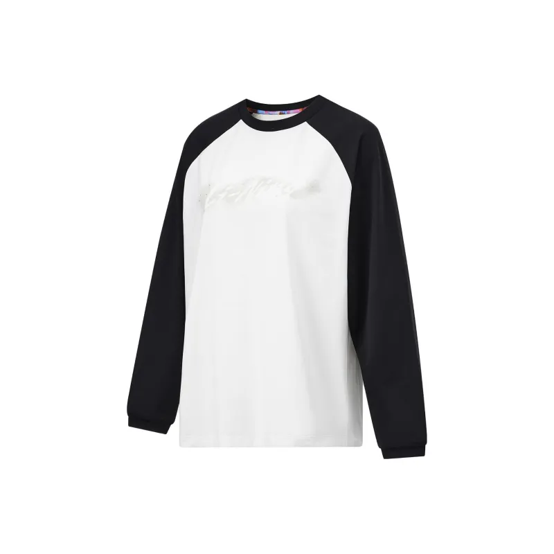 LiNing Fitness Series Raglan Sleeve Long Sleeved T Shirt Women's Ivory Black-0