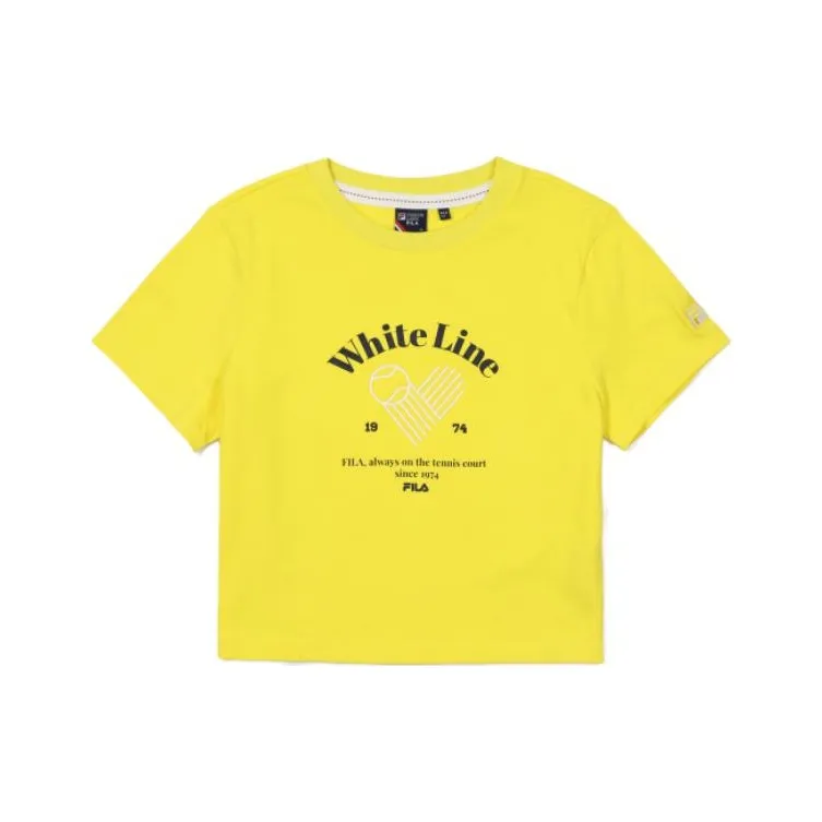 FILA Crop Tops Women's Yellow-0