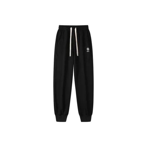 Chisportate Loose Fit Ribbed Elastic Cuff Straight Fit Knitted Fabric Stretch Sports Casual Pants Unisex