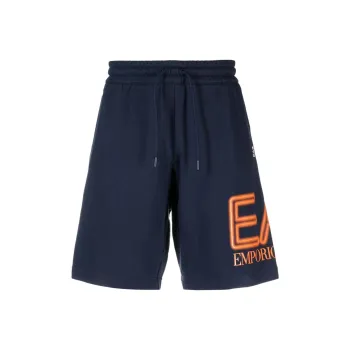 EMPORIO ARMANI Raised logo Cotton Track Shorts