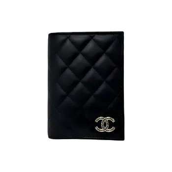 CHANEL Logo Wallet Women's Black