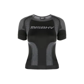 Misbhv Logo-Printed Round-Neck Stretched Top