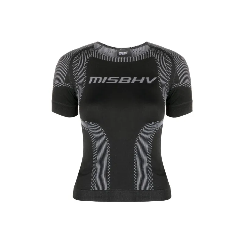 Misbhv Logo-Printed Round-Neck Stretched Top-0