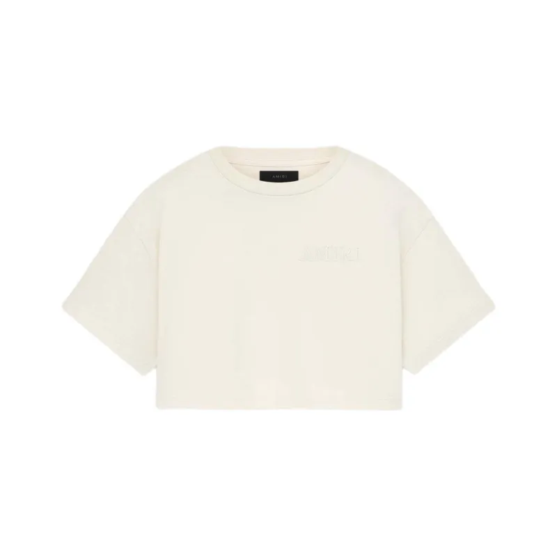 AMIRI Logo Embroidered Cropped T Shirt-0