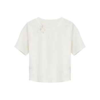 XIANGYING T Shirt Women's Beige