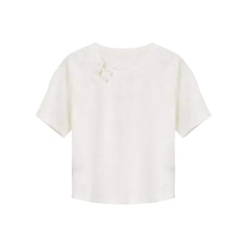 XIANGYING T Shirt Women's Beige