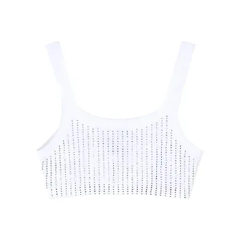 The Attico Embellised Knitted Cropped Tank Top