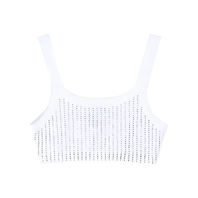 The Attico Embellised Knitted Cropped Tank Top-0